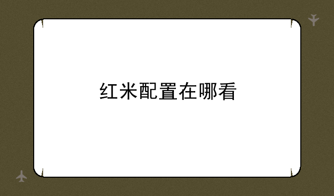 红米配置在哪看