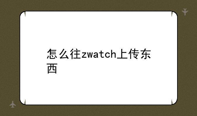 怎么往zwatch上传东西