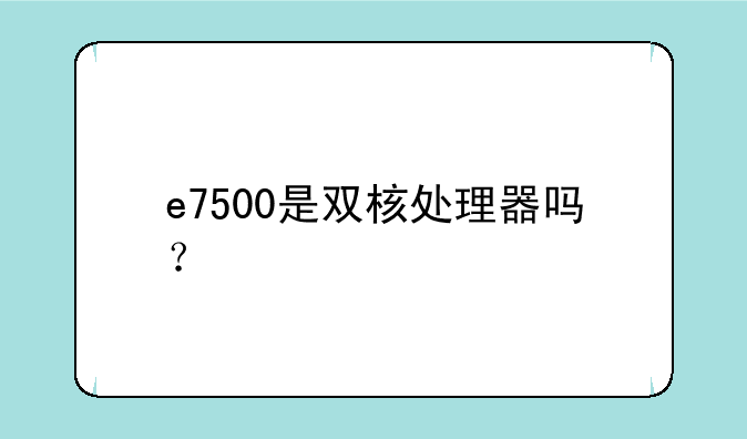 e7500是双核处理器吗？