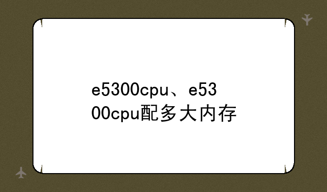 e5300cpu、e5300cpu配多大内存