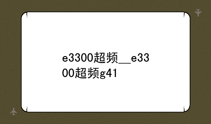 e3300超频__e3300超频g41