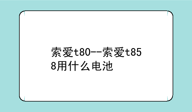 索爱t80--索爱t858用什么电池