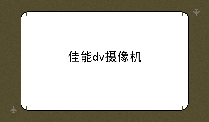 佳能dv摄像机