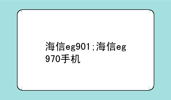 海信eg901;海信eg970手机